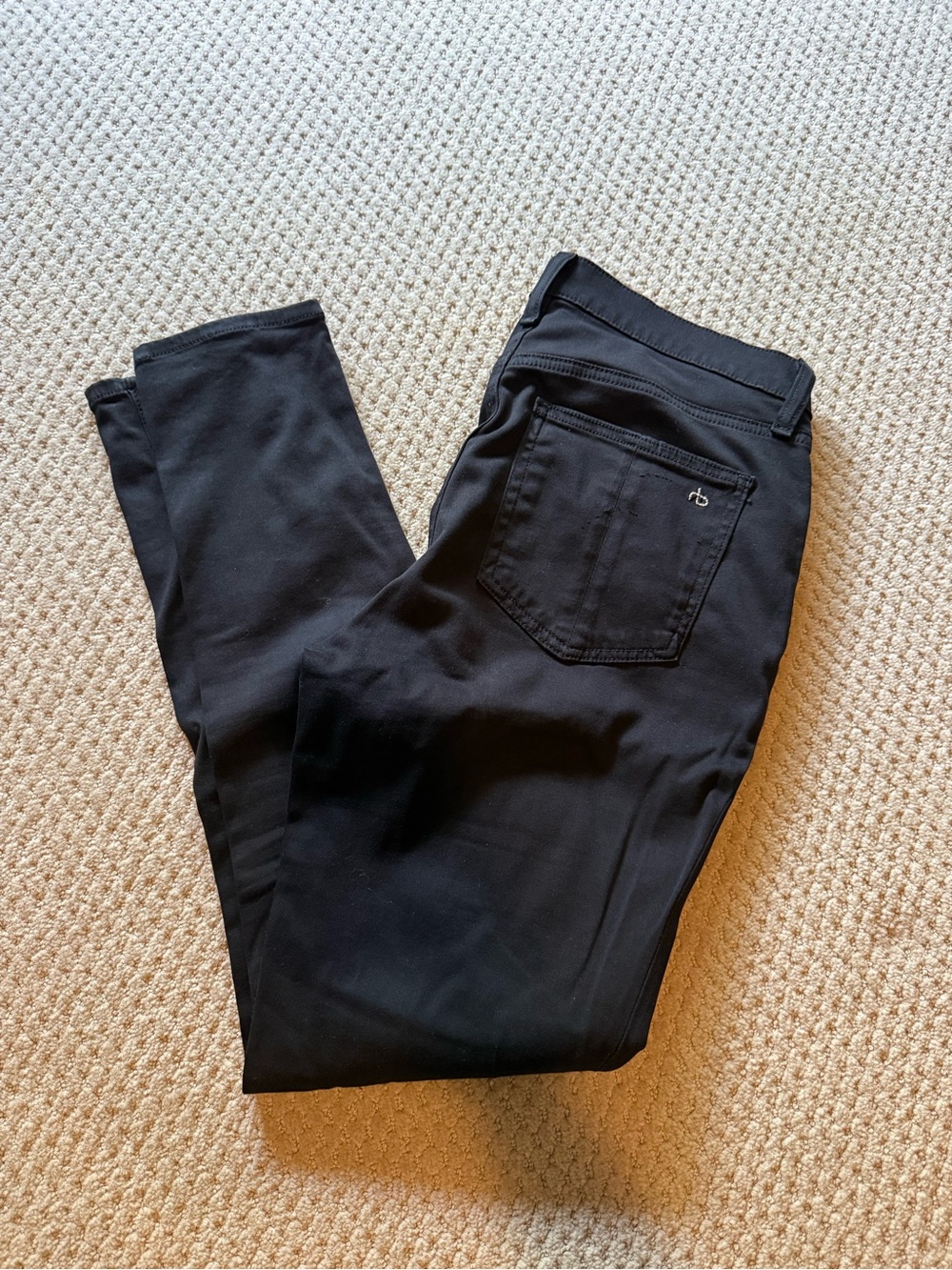 rag & bone High Rise Ankle Black Skinny Jeans - Size 28